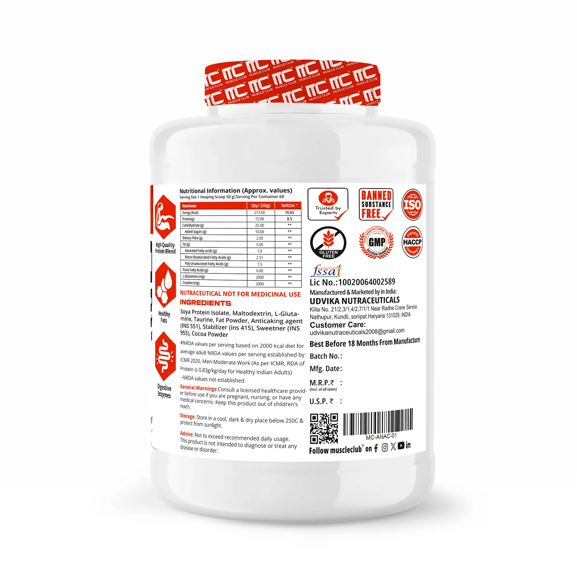 Muscle Club Anabolic Mass 3kg