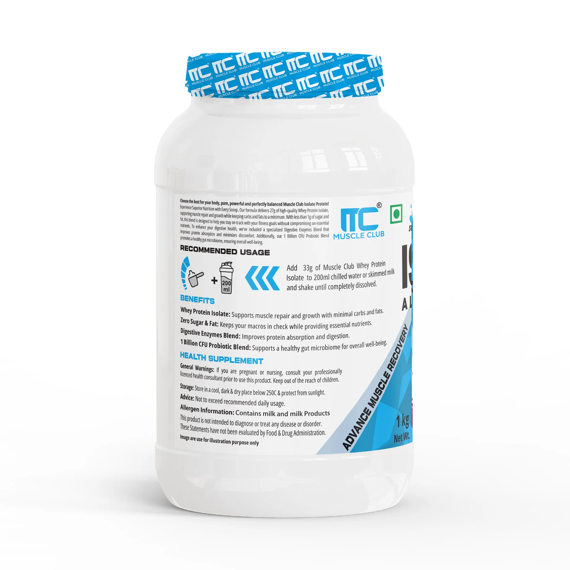 Muscle Club Isolate 100% Protein 1kg