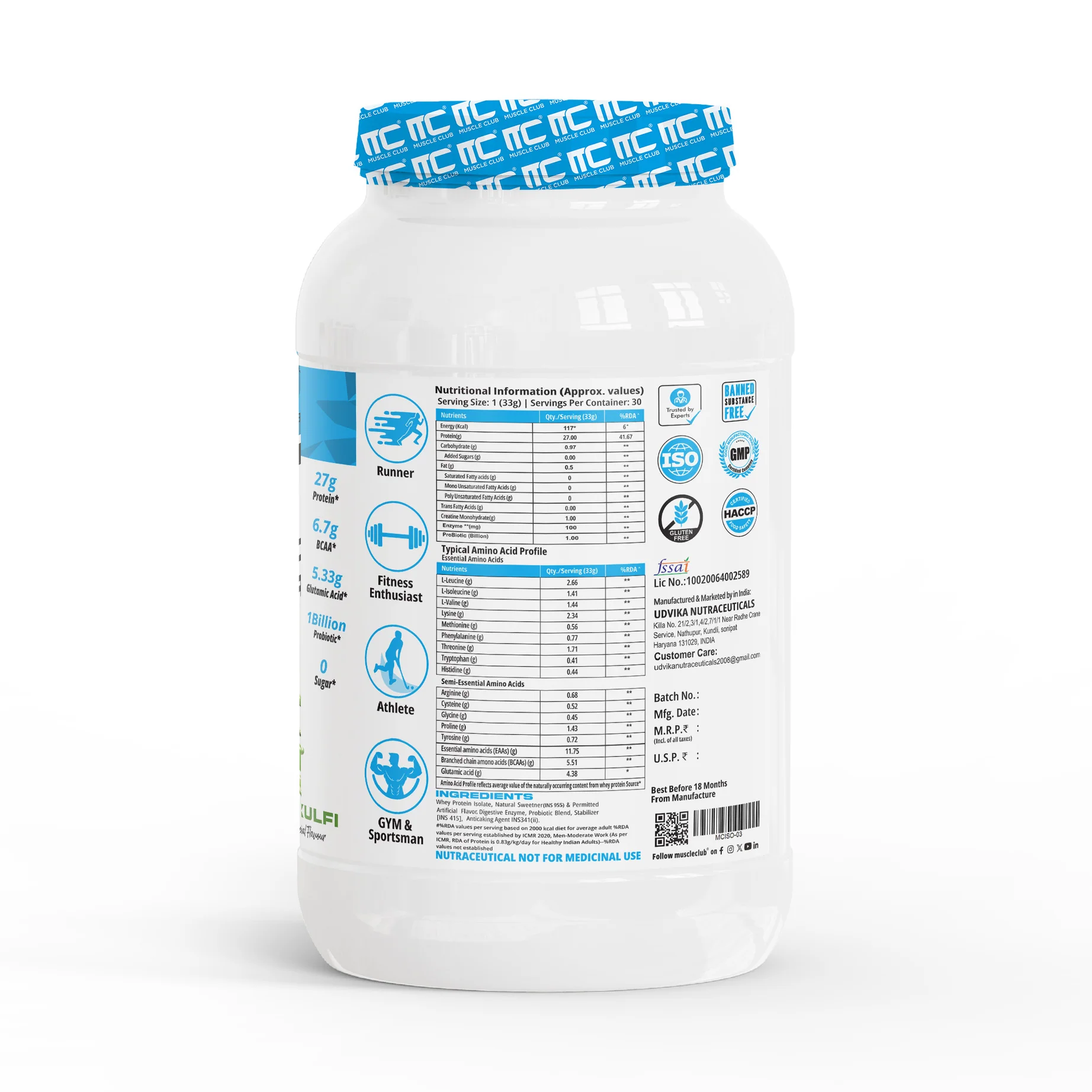 Muscle Club Isolate 100% Protein 1kg