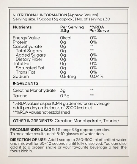 Wellbeing Nutrition Micronized Creatine Monohydrate With Taurine 100g