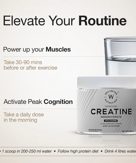 Wellbeing Nutrition Micronized Creatine Monohydrate With Taurine 100g
