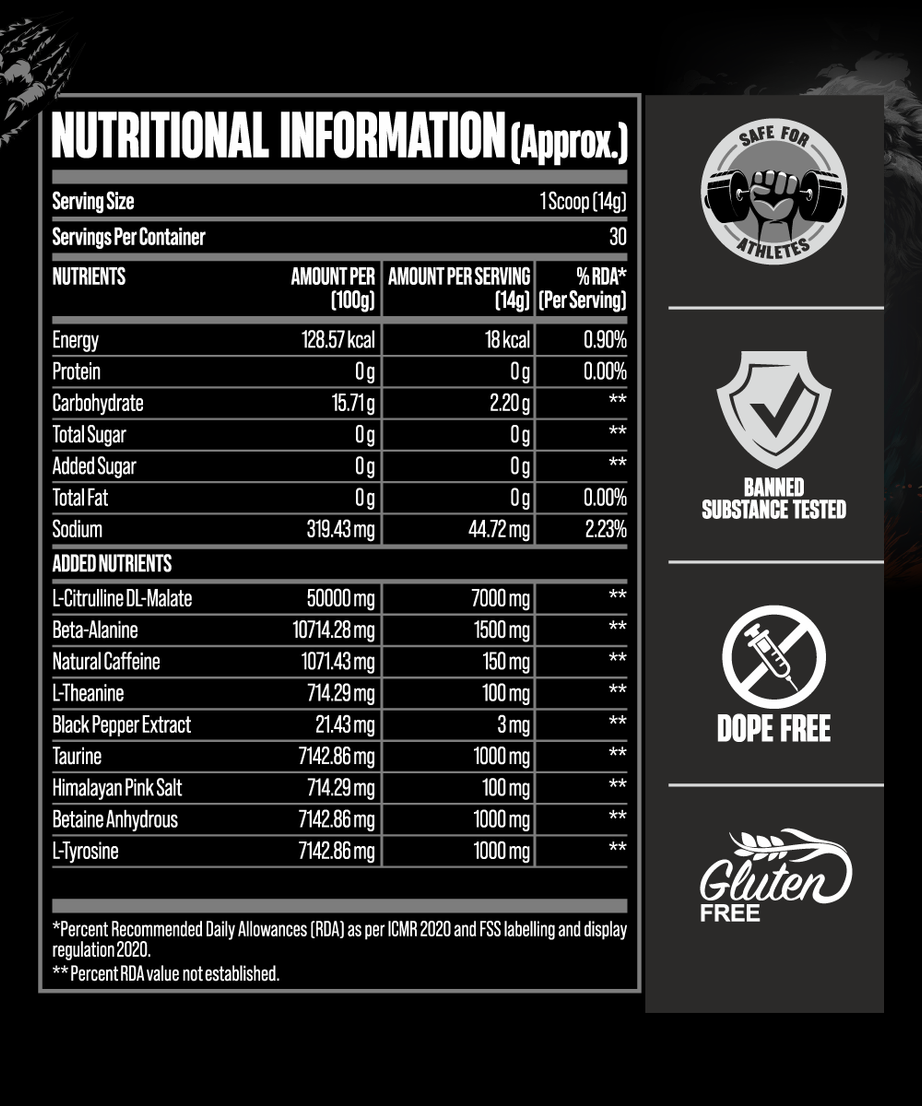 Big Muscles Karnage Black Pre-Workouts 420g