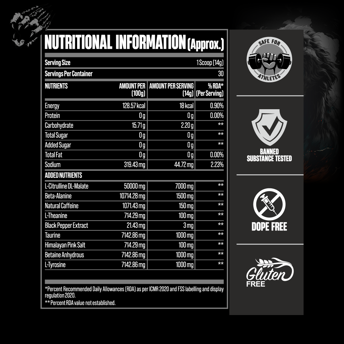 Big Muscles Karnage Black Pre-Workouts 420g