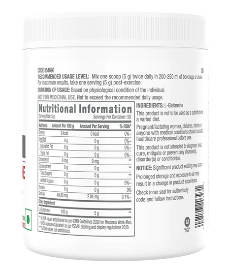 Gnc L-Glutamine 250g