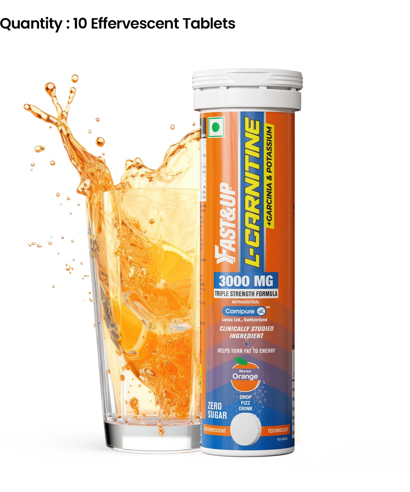 Fast&Up L-Carnitine 3000mg 10 Effervescent Tablets
