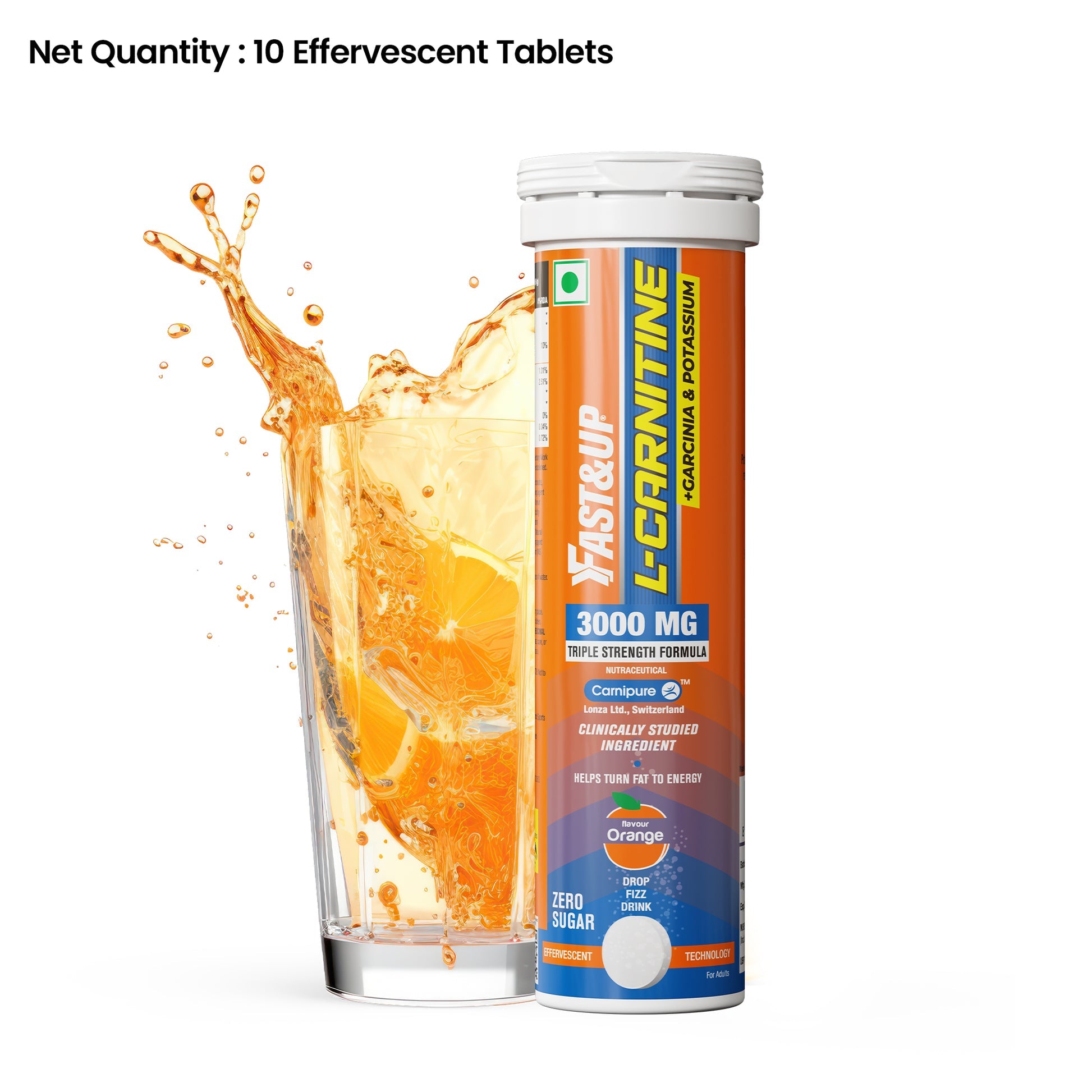 Fast&Up L-Carnitine 3000mg 10 Effervescent Tablets