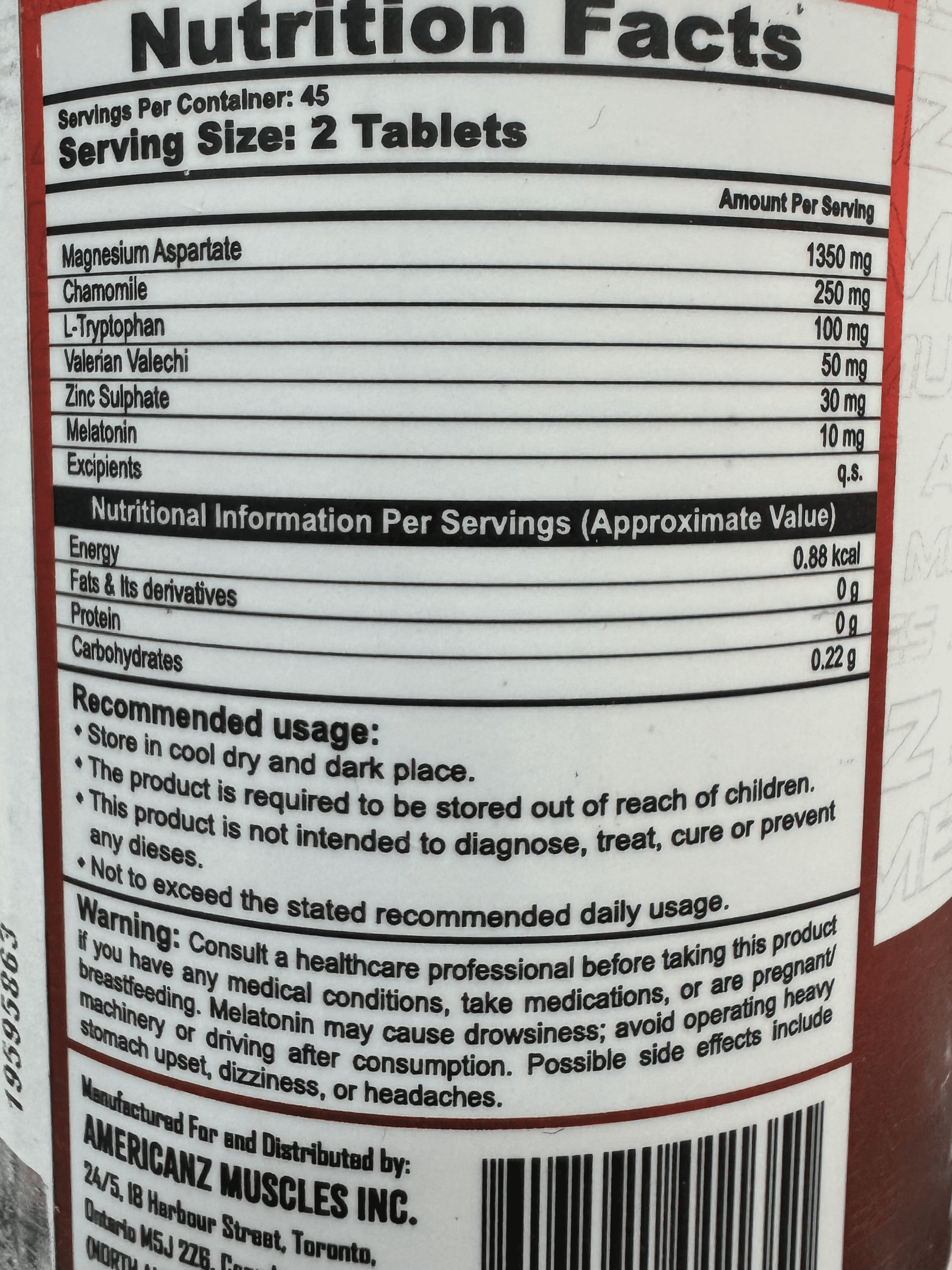 Americanz Muscles professional ZMA+Melatonin