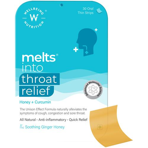 Wellbeing Nutrition Melts Into Throat Relief 30strips