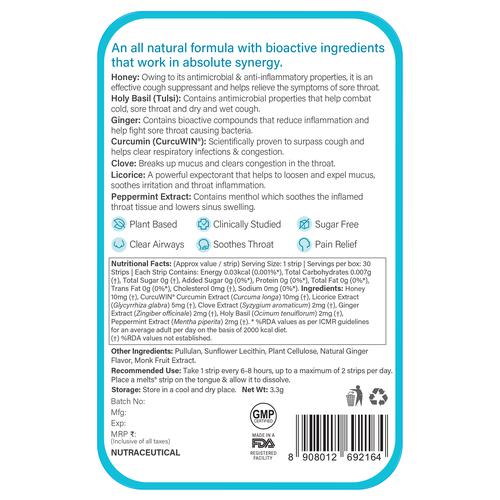 Wellbeing Nutrition Melts Into Throat Relief 30strips
