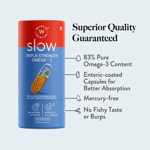 Wellbeing Nutrition Slow High Strength Omega-3 4X Fish Oil