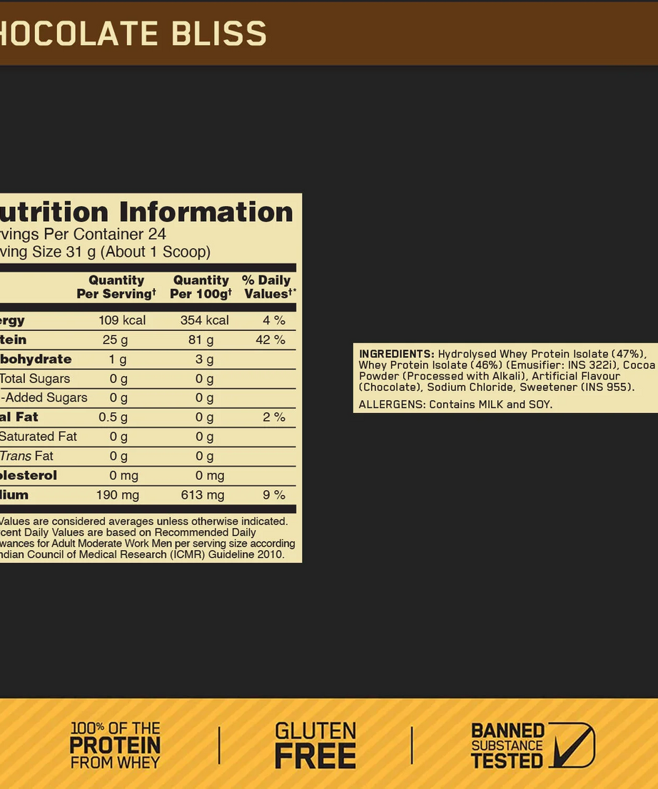 Optimum Nutrition Gold Standard 100% Isolate 744g