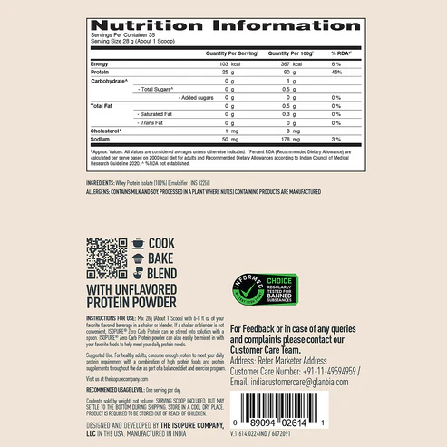 Isopure Zero Carb Whey Isolate 1kg