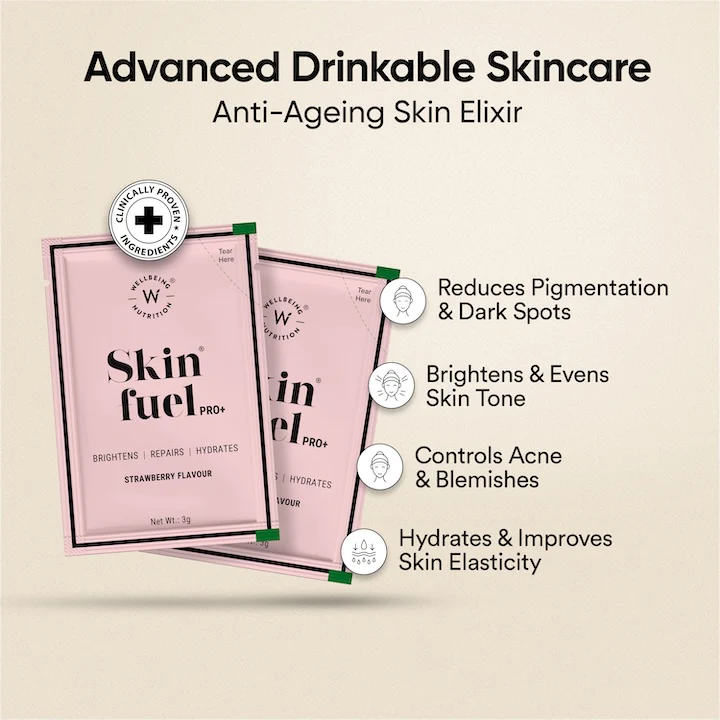 Wellbeing Nutrition Skin Fuel Strawberry Flavour 28servings