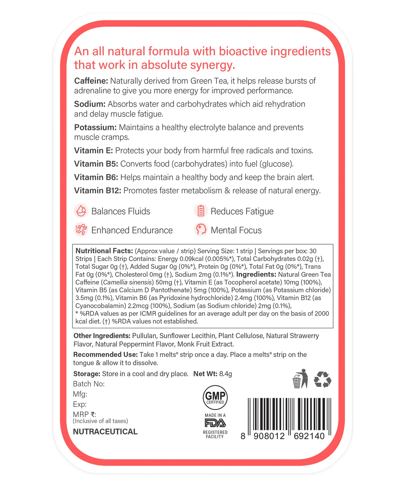 Wellbeing Nutrition Strips 30servings