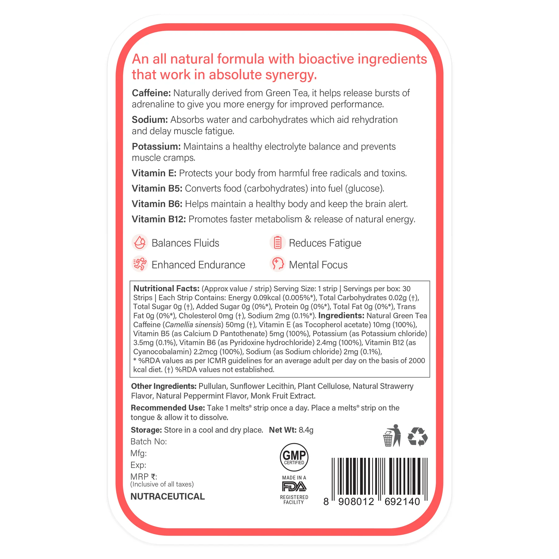 Wellbeing Nutrition Strips 30servings