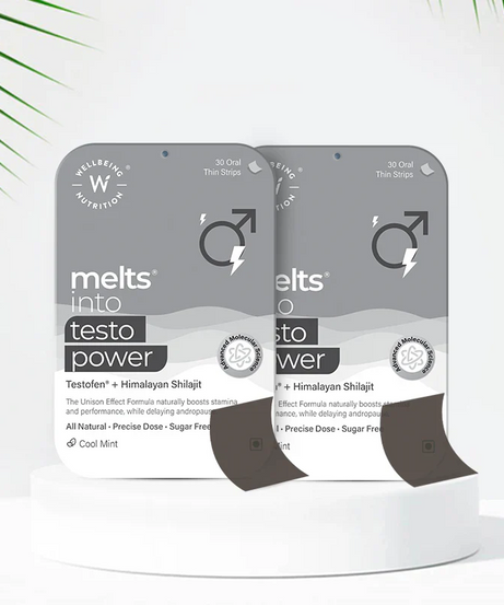 Wellbeing Nutrition Melts Into Testo Power Testofen + Himalayan Shilajit 30strips