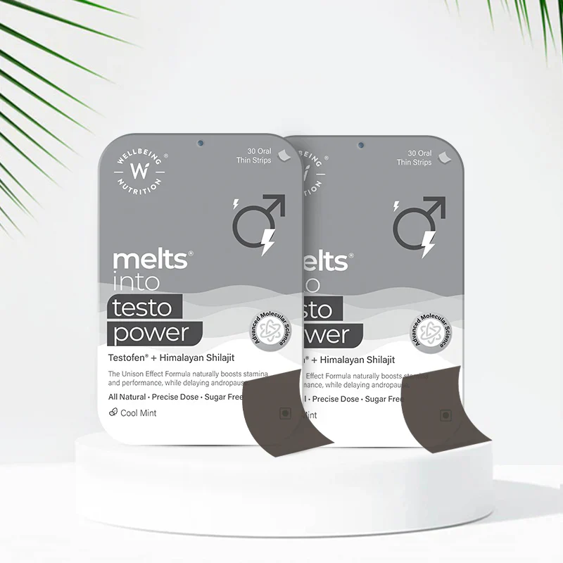 Wellbeing Nutrition Melts Into Testo Power Testofen + Himalayan Shilajit 30strips
