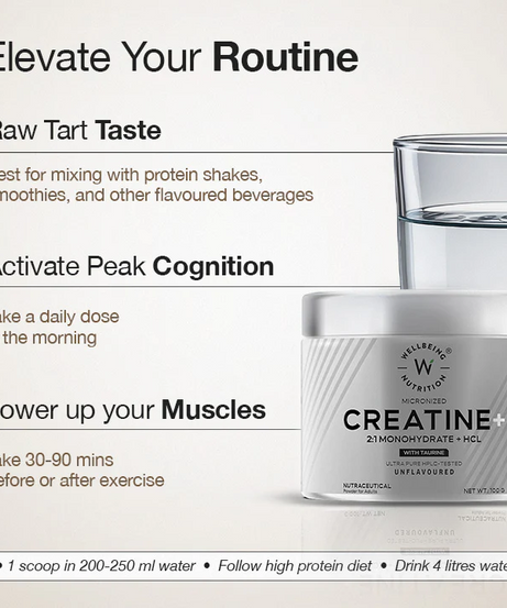 Wellbeing Nutrition Creatine + HCl 100g