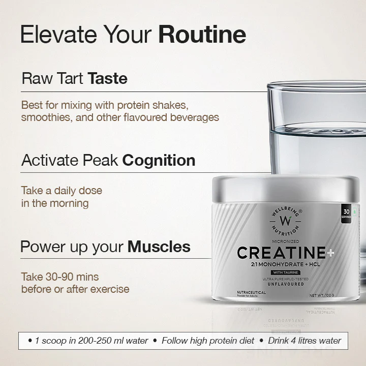 Wellbeing Nutrition Creatine + HCl 100g