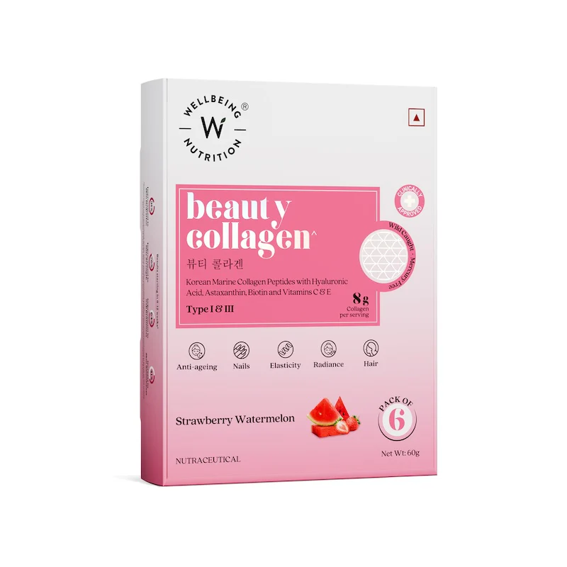 Wellbeing Nutrition Beauty Collagen Strawberry Watermelon Pack of 6