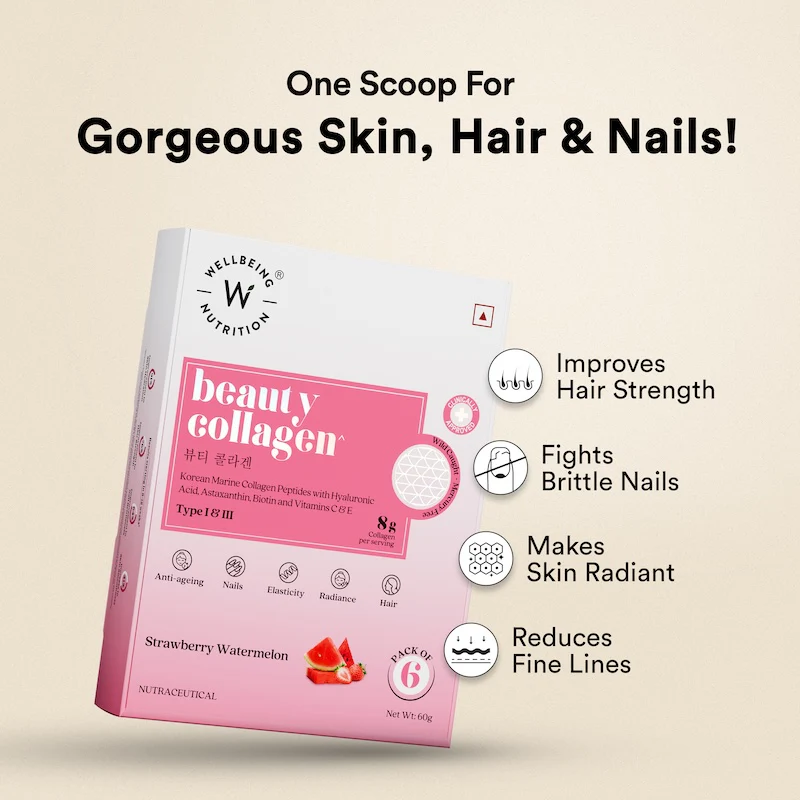 Wellbeing Nutrition Beauty Collagen Strawberry Watermelon Pack of 6