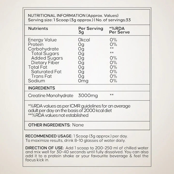 Wellbeing Nutrition Creatine 100g