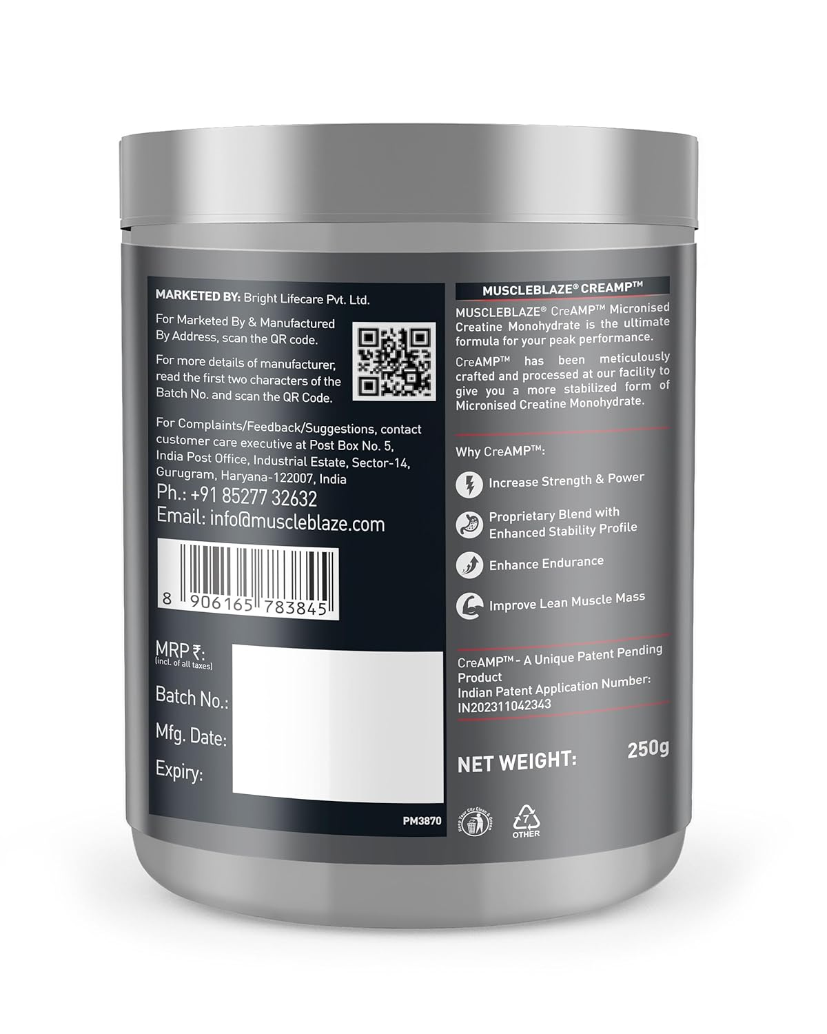 MuscleBlaze Creamp 250g