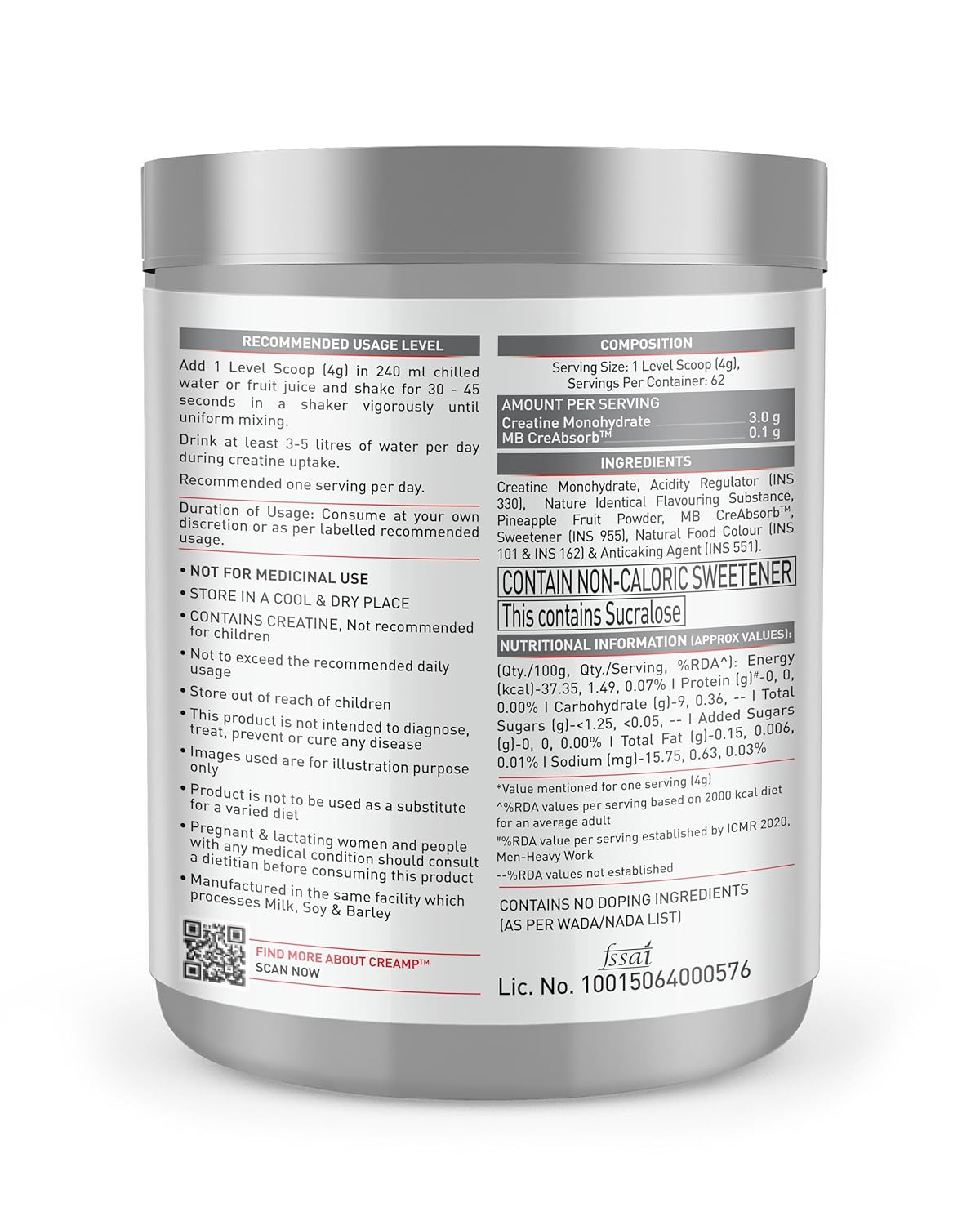 MuscleBlaze Creamp 250g