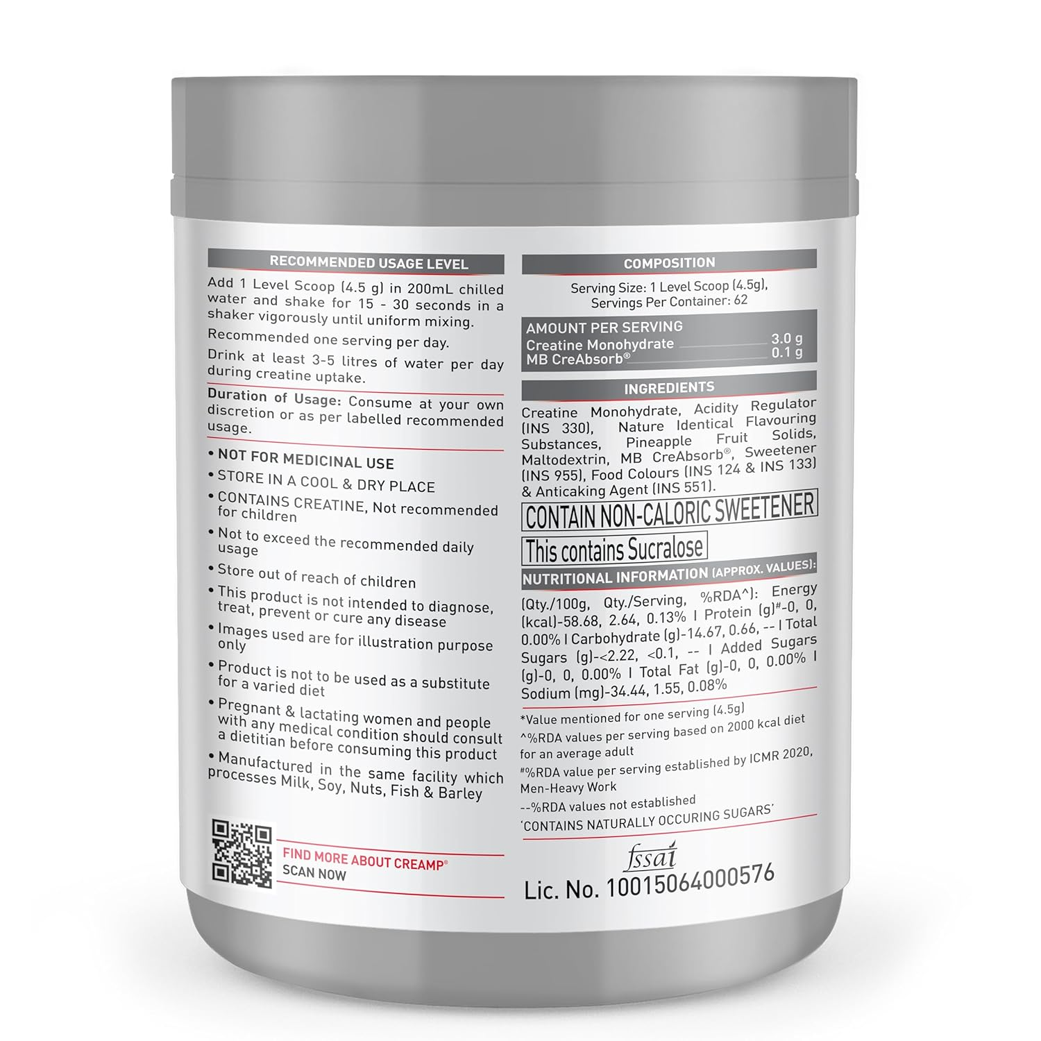 MuscleBlaze Creamp 280g