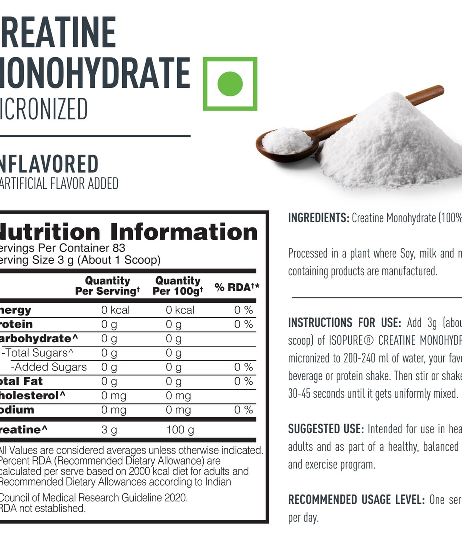 Isopure 100% Creatine Monohydrate 250g