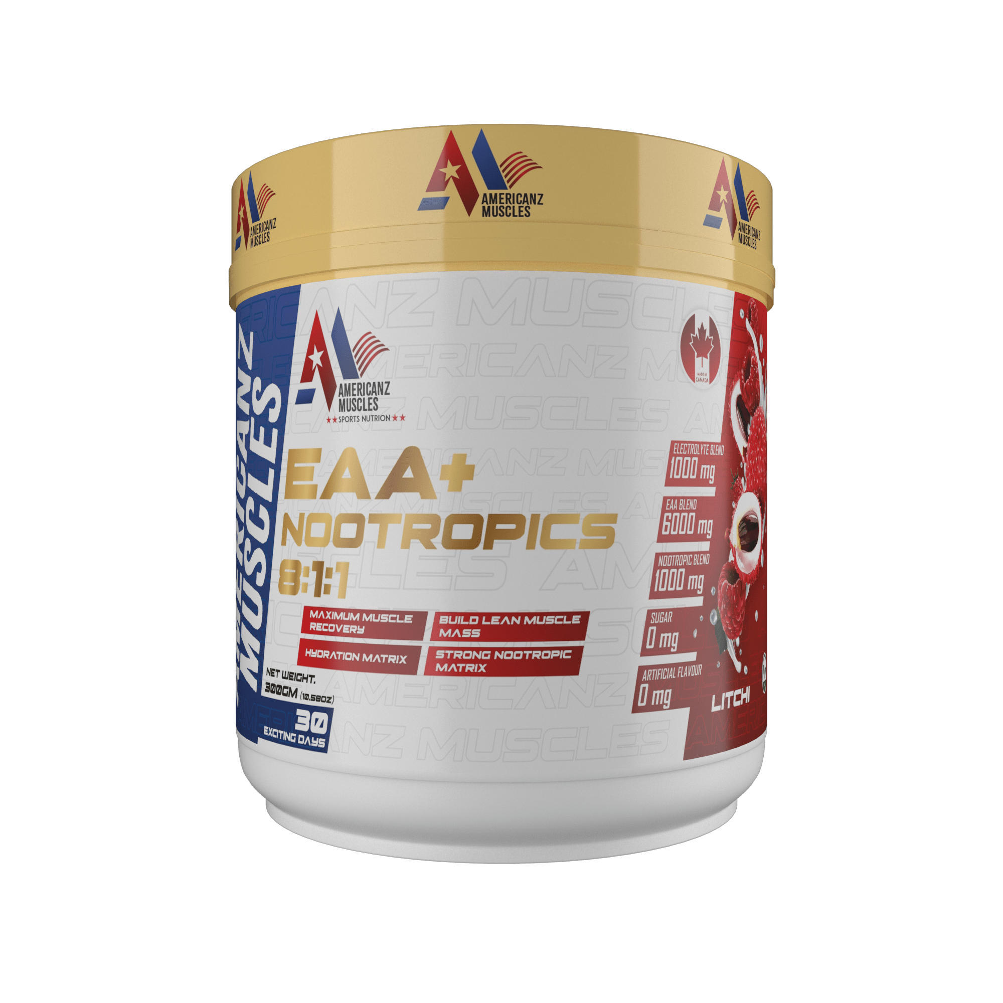 Americanz Muscles EAA+ Nootropics 8:1:1 300g