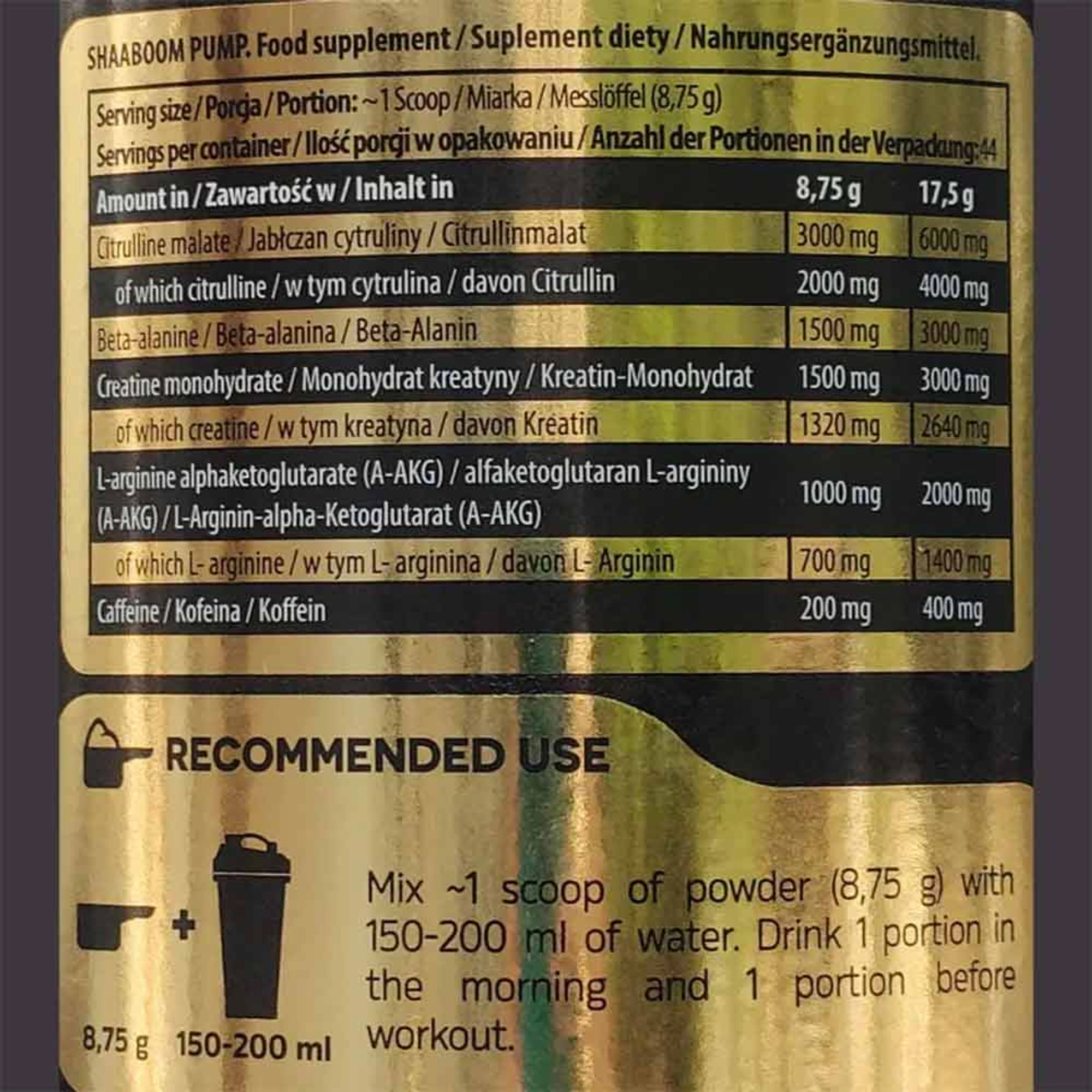 Kevin Levrone Shaboom Pump Pre workout 385g