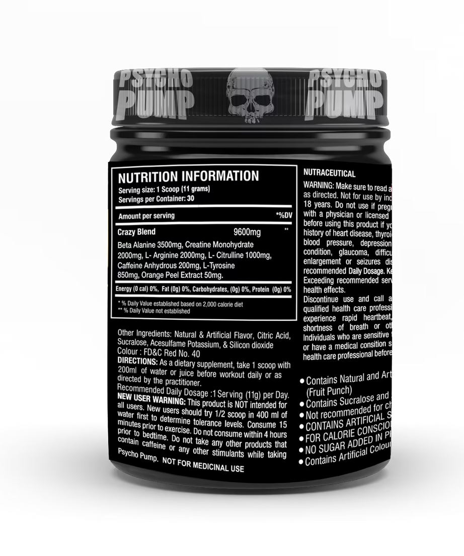 One Science Nutrition Psycho Pump Extreme Pre Workout Formula 330g