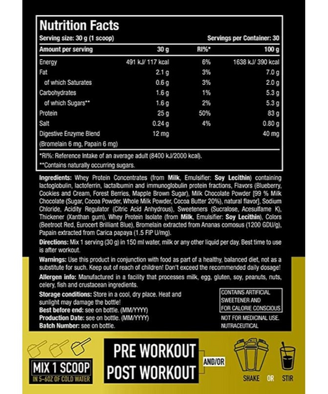 One Science Nutrition 100% Premium Whey Protein 907g