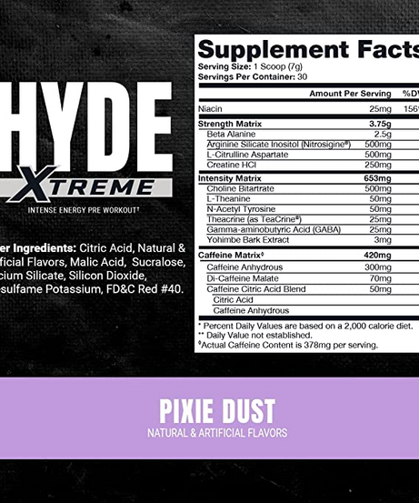 Prosupps Hyde Xtreme Intense Energy Pre Workout 30servings