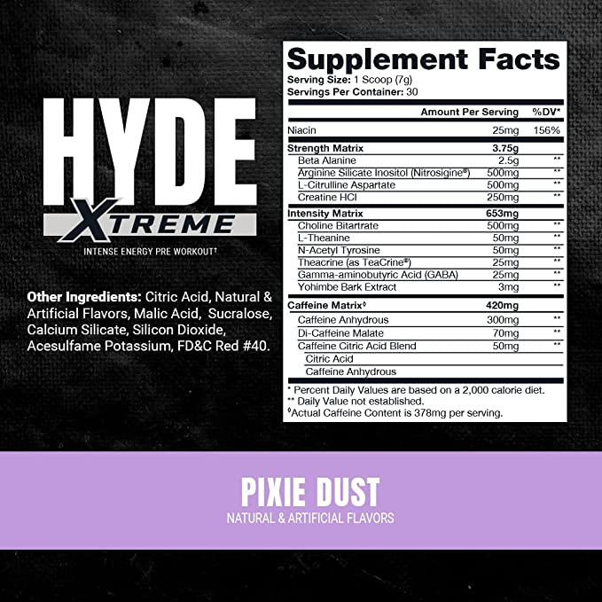 Prosupps Hyde Xtreme Intense Energy Pre Workout 30servings