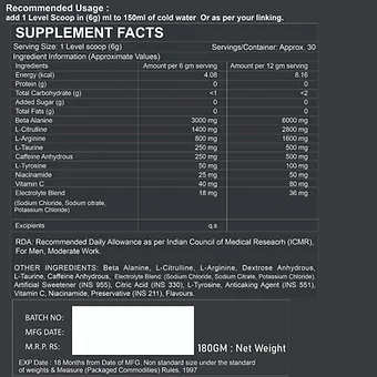 Muscle Gear Destroy Pre-Workout 30servings