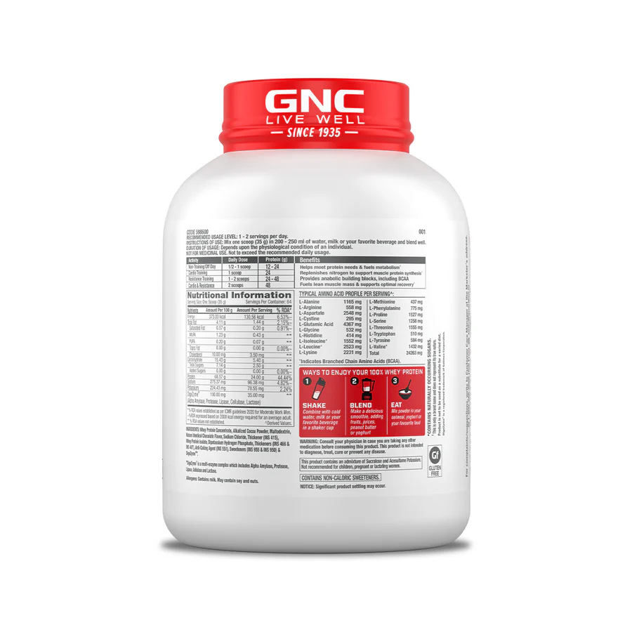 Gnc Pro Performance 100% Whey Chocolate Fudge 2.27kg