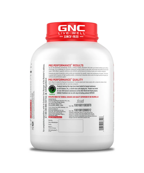 Gnc Pro Performance 100% Whey Chocolate Fudge 2.27kg