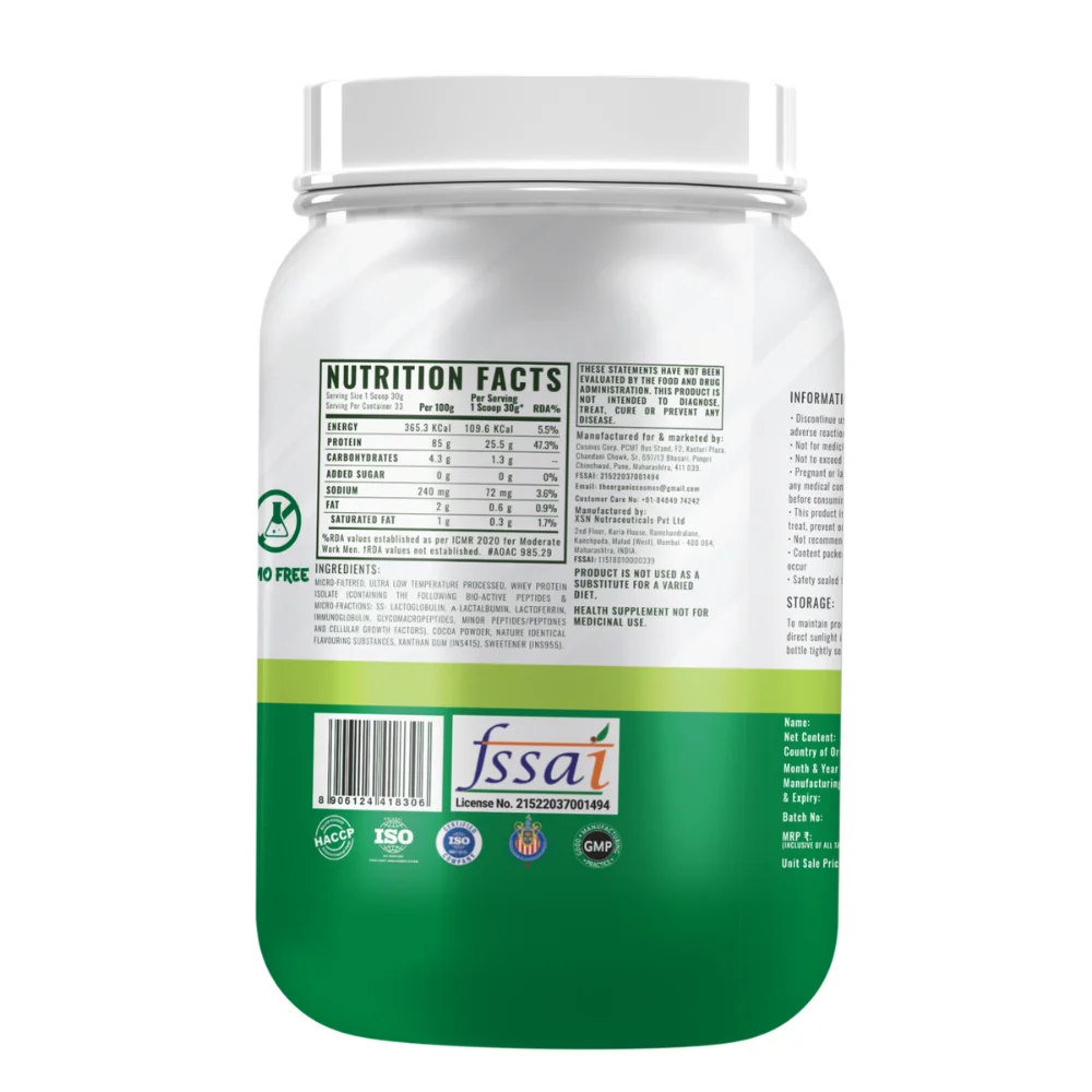 The Organic Cosmos Essential 100% Whey Isolate 1kg