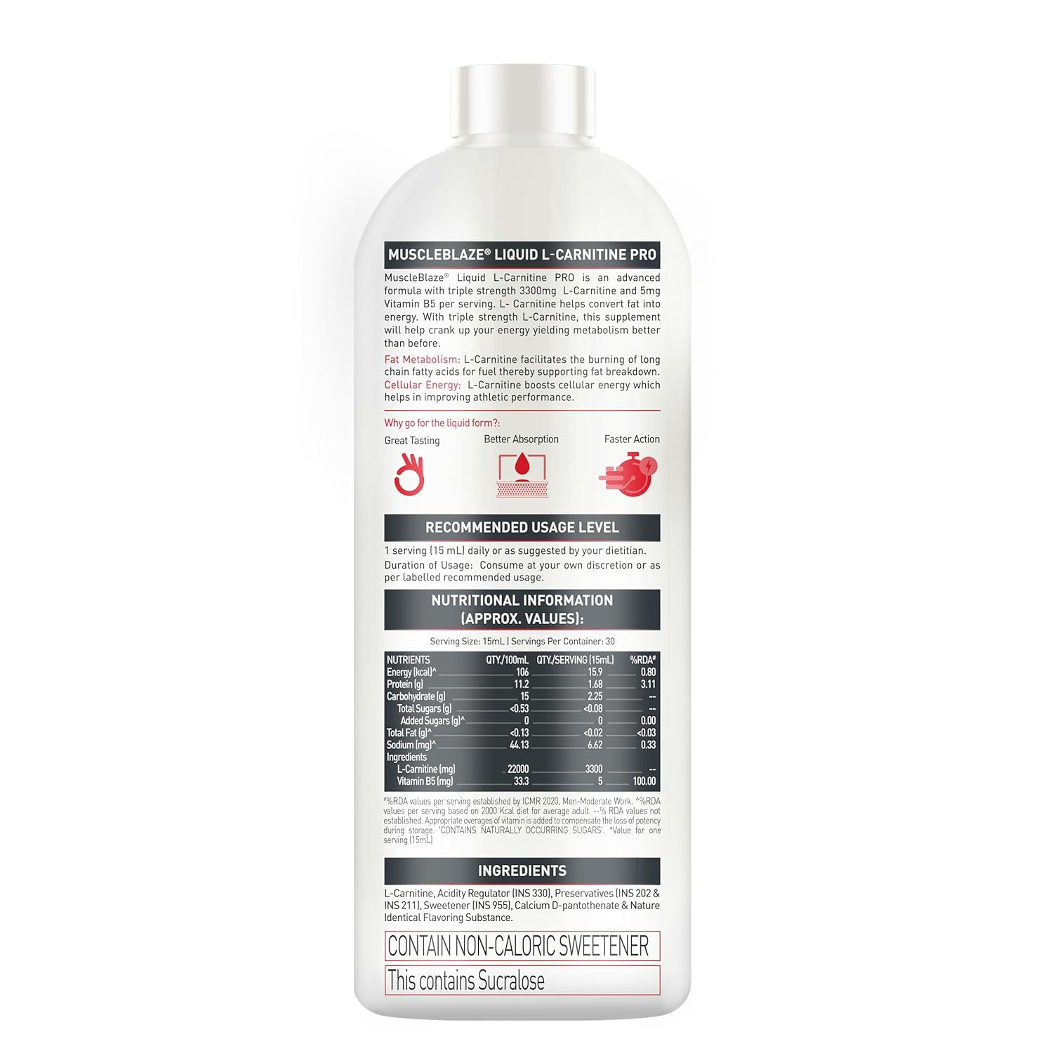 Muscleblaze L-Carnitine Pro 3300Mg 450ml