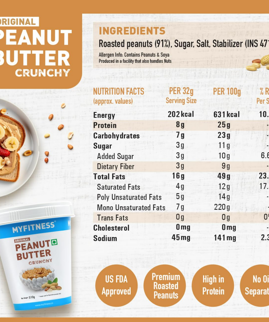 My Fitness Original Peanut Butter Crunchy 510g