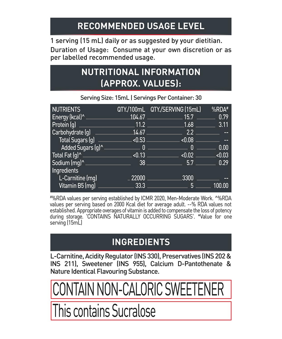 Muscleblaze L-Carnitine Pro 3300Mg 450ml