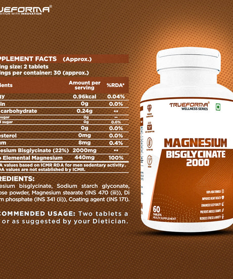 Trueforma Wellness Series Magnesium Bisglycinate 2000 60servings