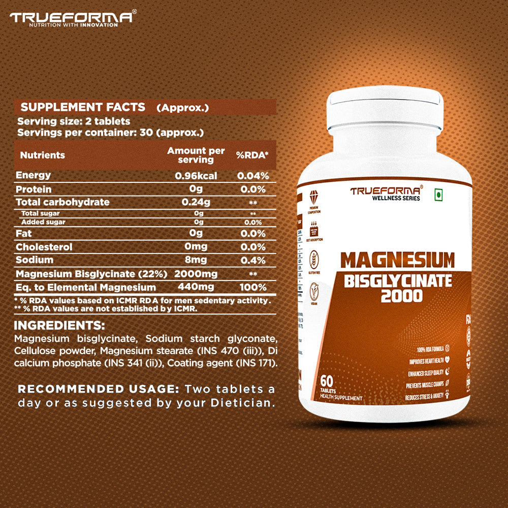 Trueforma Wellness Series Magnesium Bisglycinate 2000 60servings