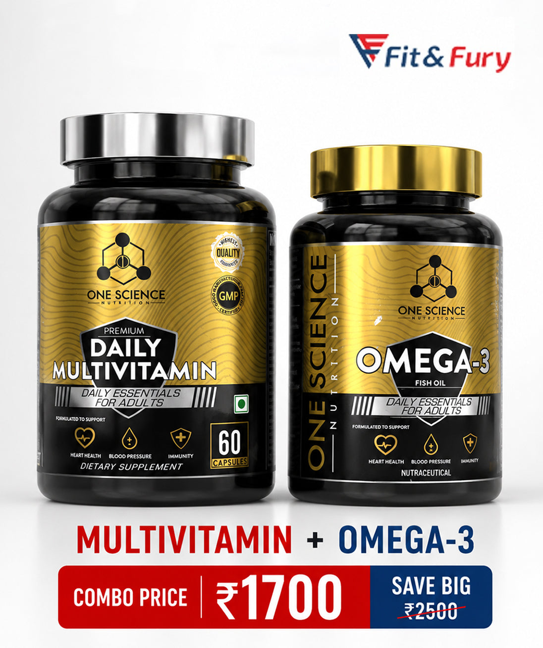 One Science Nutrition Daily Multivitamin + One Science Nutrition Omega-3 Alaskan Fish Oil