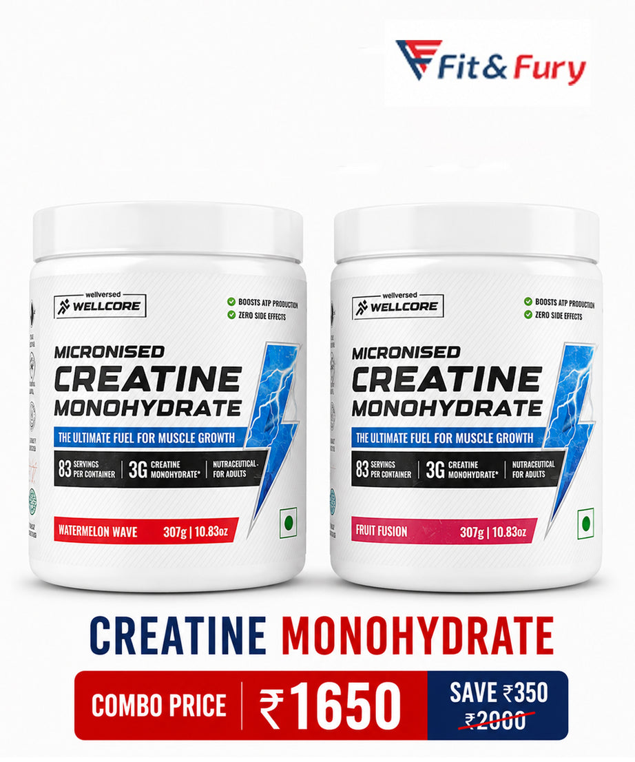 Wellcore - Pure Micronised Creatine Monohydrate | Watermelon Wave + Fruit Fusion |  (307g, 83 Servings)