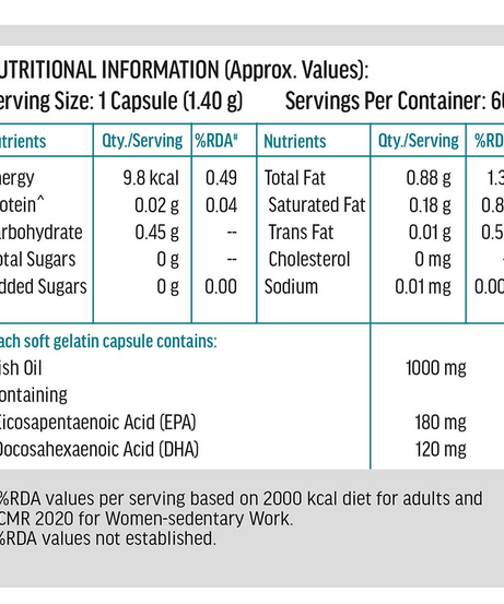 HK Fish Oil 1000mg EPA and DHA 120mg