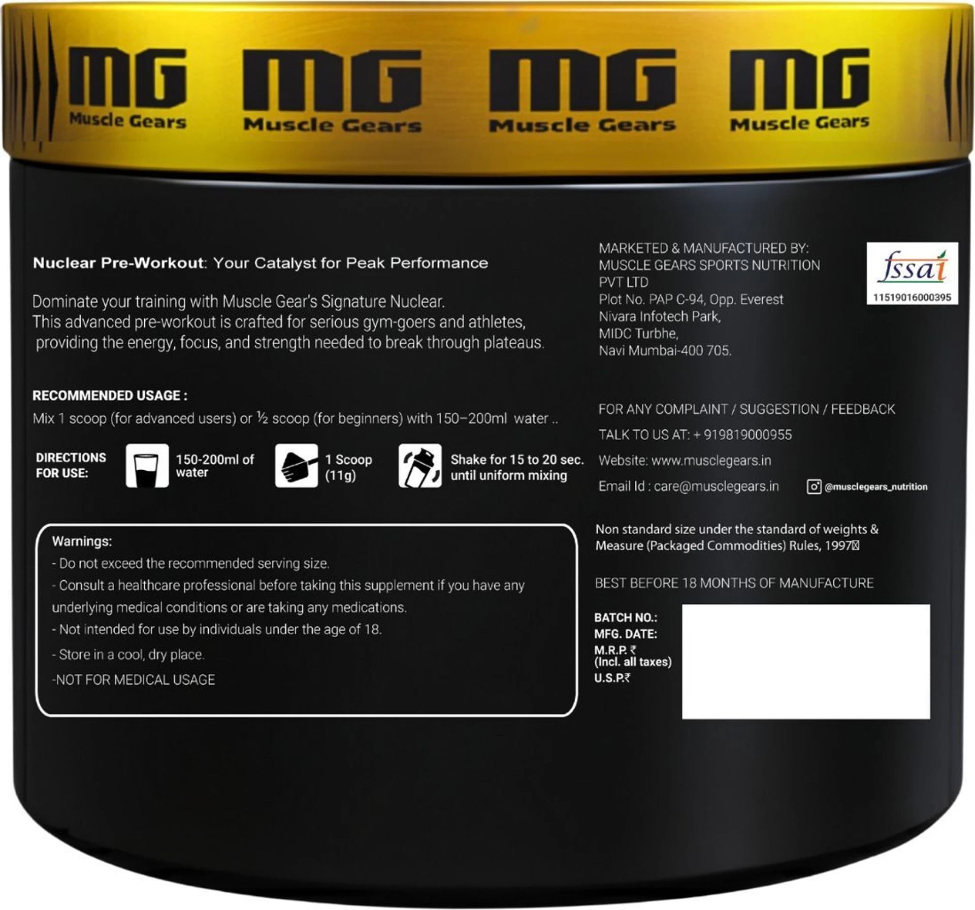 Muscle Gears Nuclear Preworkout 330g
