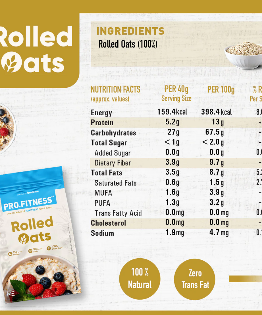 My Fitness Rolled Oats 900g